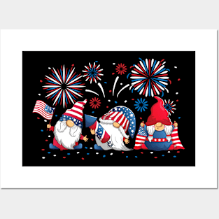 4th Of July American Gnomes Posters and Art